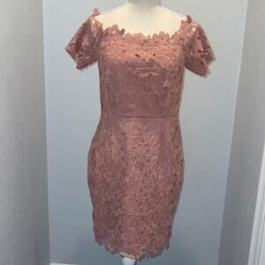 Lord & Taylor Design Lab off the shoulder floral lace Dress - Size M